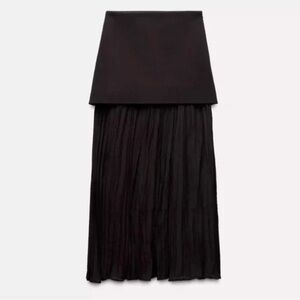 Zara Chocolate Brown Midi Skirt NWT